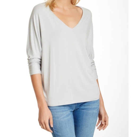 Vince Tops - Vince - Draped V Neck 3/4 Sleeve Top